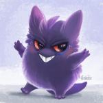 1:1 2017 ambiguous_gender digital_media_(artwork) digital_painting_(artwork) generation_1_pokemon gengar nintendo pokemon pokemon_(species) solo tsaoshin