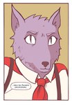 ambiguous_gender anthro black_nose bust_portrait canid canine canis clothing comic dialogue fur grey_body grey_fur hi_res katja kerchief looking_at_viewer mammal neckerchief neckwear offscreen_character pointy_ears portrait prick_ears red_kerchief red_neckerchief russian_text school_bag school_uniform shirt sobakistan solo speech_bubble tadeusz_wolfiecki_(sobakistan) text topwear translated uniform white_clothing white_shirt white_topwear wolf young young_ambiguous young_anthro