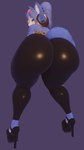 3d_(artwork) 9:16 anthro big_butt bottomwear butt canid canine clothed clothing digital_media_(artwork) ear_piercing ear_ring eyewear eyewear_on_head female footwear fox glasses glasses_on_head glistening glistening_bottomwear glistening_clothing hi_res high_heels huge_butt krystal_(dogzeela) krystal_(star_fox) looking_back madladdeluxe mammal nintendo piercing platform_footwear platform_heels ring_piercing shoes solo star_fox tail tight_bottomwear tight_clothing