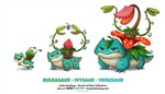 2016 7:4 ambiguous_gender black_eyes blue_body bulbasaur butterfree carnivorous_plant claws digital_media_(artwork) digital_painting_(artwork) english_text feral flower generation_1_pokemon group hi_res insect_wings ivysaur leaf nintendo open_mouth piper_thibodeau plant pokemon pokemon_(species) simple_background tan_body text url venus_flytrap venusaur vines white_background wings