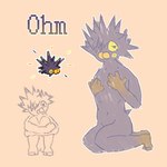 1:1 ambiguous_gender blush covering covering_self dark_body fan_character generation_8_pokemon hair humanoid marine nintendo not_furry nude nude_anthro ohm_(sodacrumble) pincurchin pokemon pokemon_(species) shy sodacrumble solo spikes spiky_hair sprite yellow_eyes