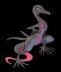 2016 alpha_channel anthro bedroom_eyes female generation_7_pokemon half-closed_eyes hi_res lizard narrowed_eyes nintendo official_art pokemon pokemon_(species) reptile salazzle scalie seductive simple_background solo transparent_background unknown_artist