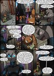 2017 absurd_res anthro blue_eyes bray_(kitfox-crimson) brown_body brown_fur clothed clothing colored comic dasyurid dasyuromorph dialogue dialogue_box english_text female fur glowing glowing_body glowing_eyes glowing_markings green_clothing green_eyes grey_body grey_fur group hi_res in_our_shadow kangaroo kitfox-crimson lady_brushfire_(kitfox-crimson) macropod male mammal markings marsupial murid murine pipa_(kitfox-crimson) pipe quoll rat red_kangaroo rodent size_difference speech_bubble stone_floor stone_wall text wall_(structure)