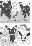 absurd_res ambiguous_gender attack black_and_white comic cute_fangs dialogue dipstick_tail dokuase duo ear_markings eevee eeveelution english_text facial_markings fangs feral fish food_in_mouth forehead_markings fur generation_1_pokemon generation_2_pokemon grass greyscale hand_on_chin hard_translated head_markings hi_res japanese_text leg_markings log marine markings monochrome mouth_hold multicolored_body multicolored_fur neck_tuft nintendo partially_submerged plant pointy_speech_bubble pokemon pokemon_(species) right_to_left ring_(marking) river simple_background speech_bubble standing standing_in_water surprise tail tail_markings teeth text third-party_edit thought_bubble translated translation_edit tuft two_tone_body two_tone_fur umbreon white_background wood x_eyes