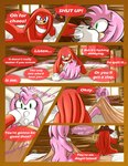 2020 absurd_res amy_rose anthro bdsm bondage bound breech_loader bruised clothing comic detailed_background dialogue duo echidna english_text eulipotyphlan female fur green_eyes hand_on_mouth hands_tied handwear hat headgear headwear hedgehog hi_res kidnapping knuckles_the_echidna male mammal monotreme profanity purple_eyes restraints rope rope_bondage sega sonic_the_hedgehog_(series) text toso