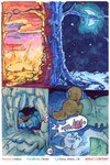 anthro brown_body brown_fur comic detailed_background dream duo female fur hi_res lirkov male mammal marker_(artwork) moon mouse murid murine night nightmare plant rodent sciurid sun sunset traditional_media_(artwork) tree tree_squirrel