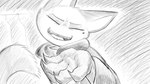 16:9 animal_crossing anthro clothes_hanger clothing clothing_store dialogue_in_description dragonweirdo felid feline female hi_res jacket mammal markings mole_(marking) monochrome nintendo olivia_(animal_crossing) puffy_jacket sarcasm smile solo store tail teeth tongue topwear widescreen