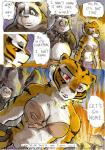 2015 anthro bear better_late_than_never big_breasts bottomwear bra breasts clothing comic daigaijin dialogue dreamworks english_text felid female feral giant_panda kung_fu_panda loincloth male mammal master_po_ping master_tigress painting_(artwork) pantherine text tiger traditional_media_(artwork) underwear watercolor_(artwork)