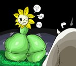 ambiguous_gender anothercat anthro balls big_butt butt butt_from_the_front duo elemental_creature flora_fauna flower flower_creature flowey_the_flower genitals grass huge_butt huge_hips huge_thighs male micropenis penis plant small_balls small_penis teasing teasing_look thick_thighs tiny_balls toriel undertale undertale_(series) wide_hips winking_at_partner wobbling