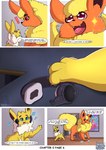 absurd_res ambiguous_gender digital-novarts eeveelution electronics english_text feral flareon fluffy fur generation_1_pokemon headgear headphones headset hi_res jolteon nintendo paws pokemon pokemon_(species) size_difference text