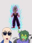 2024 3:4 5_fingers anthro artist_name aura bald baryonyx beast_form cavemanon_studios clothing digital_drawing_(artwork) digital_media_(artwork) dinosaur disability dopeyarts dragon_ball dragon_ball_super dragon_ball_z eyelashes eyewear female fingers freckled_face freckles gesture gohan green_body green_hair green_scales grey_background grey_eyes group hair hand_gesture hoodie human hybrid i_wani_hug_that_gator inco_(iwhtg) keikogi light-skinned_male light_body light_skin male mammal martial_arts_uniform muscular muscular_human muscular_male olivia_halford open_mouth paraplegic pointing prehistoric_species red_eyes reptile saiyan scales scalie short_hair signature silver_hair simple_background sitting smile spinosaurid sportswear sunglasses theropod tongue topwear trio two_soyjaks_pointing vehicle wheelchair yellow_sclera