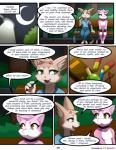 2018 anthro colored comic crossgender darkmirage dialogue digital_media_(artwork) duo english_text featureless_chest female fur green_eyes hi_res mammal pink_body pink_fur quetzalli_(darkmirage) redoxx text therapy vicious_kitty