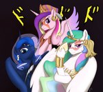 Rating: s
ID: 4918293
Date: 2024-07-14 09:37:12 -0400
Status: active
Score: 35
bangle blue_body blue_eyes blue_fur brisineo clothing cuff_(restraint) equid equine eyebrows eyeshadow facial_tattoo female feral flowing_mane friendship_is_magic fur gold_cuffs group hair hasbro hat headgear headwear hi_res horn horse horseshoe japanese_text jewelry jojo's_bizarre_adventure jojo_pose looking_at_viewer makeup mammal metal_cuffs multicolored_hair my_little_pony mythological_creature mythological_equine mythology pillar_men pink_body pink_eyes pink_fur pony princess_cadance_(mlp) princess_celestia_(mlp) princess_luna_(mlp) rainbow_hair raised_eyebrow regalia restraints smug tattoo text trio white_body white_fur winged_unicorn wings post #4918293
