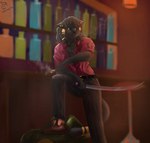 Rating: q
ID: 5370284
Date: 2025-02-13 11:54:11 -0500
Status: active
Score: 3
absurd_res anthro bar bar_stool belt black_body black_bottomwear black_clothing black_pants bleating_dip blood blood_on_face blood_on_weapon bodily_fluids bottomwear cigar clothed clothing detailed_background digital_media_(artwork) domestic_cat felid feline felis footwear furniture hair hi_res holding_cigar holding_object holding_weapon long_sleeve_shirt looking_at_another looking_down male mammal melee_weapon mostly_offscreen_character pantherine pants rolled_up_sleeves shirt shoes signature standing stool sword tacty_(gayplamnt) tail topwear weapon post #5370284