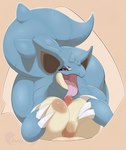 anthro areola big_breasts big_butt big_ears big_tail blue_body breast_play breasts butt claws duo erection eyelids female generation_1_pokemon genitals hi_res horn huge_breasts huge_tail humanoid_genitalia humanoid_penis licking male male/female nidoqueen nintendo nipples open_mouth oral penile penis penis_lick pokemon pokemon_(species) sex smile spiked_tail spikes spikes_(anatomy) tail tan_areola tan_nipples thick_tail titfuck tongue willywea