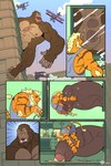 2:3 absurd_res amputee balls barazoku becoming_erect bodily_fluids clothed clothed/nude clothing comic disability felid flaccid foreskin genital_fluids genitals hi_res hybrid hyper king_kong king_kong_(series) leaking_precum liger macro male mammal muscular nude pantherine penile penis penis_awe penis_worship precum primate prosthetic prosthetic_leg prosthetic_limb rickleone size_difference