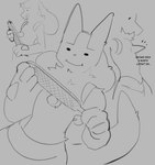 ambiguous_gender anthro biped english_text file_(tool) fur generation_4_pokemon grey_background hi_res holding_object lucario monochrome nintendo personal_grooming pokemon pokemon_(species) samu_(sincastermon) simple_background simple_eyes sincastermon sketch smile solo text