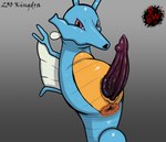 animal_genitalia animal_penis anus big_anus big_penis blue_body dark_penis darkened_genitalia digital_media_(artwork) dragon erection feral fish generation_2_pokemon genital_slit genitals hi_res horn huge_penis kingdra looking_at_viewer male marine mythological_creature mythological_scalie mythology nintendo open_mouth penis pokemon pokemon_(species) presenting puffy_anus rapistwerewolf red_eyes scalie seahorse simple_background solo syngnathid syngnathiform tail vein veiny_penis