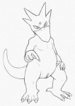 2015 anthro avian beak biped bird female generation_1_pokemon genitals gesture golduck graphite_(artwork) hand_gesture labia_minora looking_at_viewer monochrome nintendo pointing pokemon pokemon_(species) presenting pussy simple_background solo standing traditional_media_(artwork) white_background yaroul