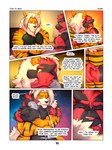 3:4 absurd_res anthro arcanine bodily_fluids comic crying dialogue duo dylan_(zourik) english_text generation_1_pokemon generation_7_pokemon hi_res hug incineroar leo_(zourik) male male/male muscular muscular_male nintendo nipple_piercing nipples pecs piercing pokemon pokemon_(species) tears text zourik