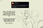 abs absurd_res allan_(zourik) anthro ask_blog blush dylan_(zourik) english_text faceless_character faceless_male generation_7_pokemon hi_res incineroar line_art male michael_(zourik) musclegut muscular muscular_male nintendo nipples pecs pokemon pokemon_(species) sketch solo text torracat zourik