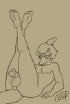 2024 5_toes anthro balls benjamin_mcknight biped bone_frill cavemanon_studios dinosaur egg_vibrator eyebrows eyewear feet fingers foreskin frill_(anatomy) genitals glasses guide_lines hadrosaurid hair half-closed_eyes half-erect hi_res humanoid_feet humanoid_genitalia humanoid_hands humanoid_penis i_wani_hug_that_gator koopacoon legs_up long_tail looking_pleasured lying male monochrome motion_lines narrowed_eyes object_in_ass on_back open_mouth ornithischian ornithopod parasaurolophus penile penis penis_tuck plantigrade prehistoric_species reptile round_glasses scalie sex_toy short_hair signature solo tail toes vibrator vibrator_on_penis yellow_and_black