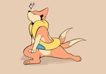 2_tails absurd_res ambiguous_gender anthro brown_background colored emanata floatzel flotation_device generation_4_pokemon hi_res kodadeer multi_tail nintendo orange_body pokemon pokemon_(species) pose shadow simple_background solo tail