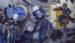 Rating: s
ID: 5603360
Date: 2025-05-27 23:30:47 -0400
Status: pending
Score: 5
2023 4_eyes 4_horns absurd_res angry anime_reference anthro arm_tattoo armor aura aura_sphere barefoot beard biceps black_body black_clothing black_facial_hair black_fur black_gloves black_handwear black_sclera blue_body blue_eyes blue_fur bone bone_necklace bracers breechcloth brown_clothing brown_topwear brown_vest canicula_veddy canid canine canis chest_scar claws clenched_teeth clothing dio_brando dipstick_tail duo facial_hair feet felid finger_claws finger_wraps fingerless_gloves fur gesture gloves gloves_(marking) goatee gold_(metal) gold_jewelry gold_necklace grin hair hand_gesture hand_on_hip handwear hi_res holding_melee_weapon holding_object holding_sword holding_weapon horn jewelry jojo's_bizarre_adventure male mammal markings melee_weapon meme multi_eye multi_horn necklace nipples pantherine pawpads pointing pointing_at_another pubes red_eyes red_horn rigel_(skydtiger) rollingstoneeeeee scar shirtless shoulder_pads shoulder_tattoo smile smoke spiked_shoulder_pads spikes stairs striped_body striped_fur stripes sword tail tail_markings tattoo teeth tiger toe_claws topwear torn_clothing vest weapon white_body white_fur white_hair white_tail_tip wolf yellow_eyes post #5603360