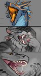 Rating: q
ID: 5638679
Date: 2025-06-12 23:16:38 -0400
Status: active
Score: 21
acidic ambiguous_gender anthro black_teeth blue_eyes blue_frill bodily_fluids dragon duo fangs felid female feral frill_(anatomy) head_crest head_frill hi_res holding_another humanoid humanoid_pointy_ears in_mouth male mammal mouth_shot multiple_images mythological_creature mythological_scalie mythology narrowed_eyes on_tongue open_mouth oral_vore orange_eyes partially_colored pointy_ears saliva saliva_string scalie simple_background size_difference solo teeth tongue vore post #5638679