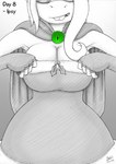 2015 anthro big_breasts breasts buckteeth christmas christmas_clothing cleavage clothed clothing cutie_mark drxii equid equine female hasbro hi_res holidays horse ipsywitch mammal my_little_pony pony solo teeth traditional_media_(artwork) undressing