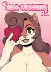 2023 anthro big_breasts blep breasts brown_hair comic cricetid english_text female hair hamster hi_res huge_breasts mammal nimzy noms_(nimzy) nude one_eye_closed rodent solo text tongue tongue_out wink