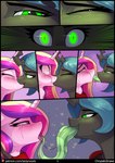 2023 anthro anthro_on_anthro arthropod base_four_layout blockage_(layout) bodily_fluids changeling chrysalisdraws comic duo equid equine extreme_french_kiss female female/female four_row_layout french_kissing friendship_is_magic green_tongue hasbro hi_res horizontal_blockage horn kissing long_tongue mammal my_little_pony mythological_creature mythological_equine mythology neck_bulge prehensile_tongue princess_cadance_(mlp) pupils queen_chrysalis_(mlp) saliva saliva_string seven_frame_image slit_pupils tears tongue tongue_out unicorn