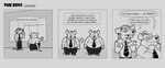 2024 anthro barnem belly bottomwear clothing comic dialogue duo english_text happy hi_res male mammal monochrome murid murine necktie overweight overweight_male pants rat rodent shirt text topwear worried