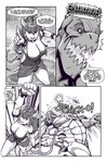 4_fingers action_scene anthro armband big_breasts black_sclera bodily_fluids bowser bowsette_meme bracelet breasts choker claws clothing comic crown demon dialogue english_text female fingers fungus hair headgear hi_res horn humanoid humanoid_pointy_ears jewelry jugem_(pencils) koopa leotard male mario_bros meme monochrome muscular muscular_male mushroom necklace nintendo pencils_(artist) pointy_ears red_hair reptile_tail saliva scalie sharp_teeth shell simple_background sound_effects speech_bubble speed_lines spiked_armband spiked_bracelet spiked_choker spiked_shell spikes spikes_(anatomy) strapless_clothing strapless_leotard super_crown super_star teeth text toned_body vein