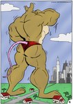 2010 anthro back_muscles big_muscles big_pecs biped body_size_growth border brown_body brown_fur building butt city clothing cloud color_edit colored comic cooner fur growth growth_sequence hi_res huge_muscles hyper hyper_muscles macro male mammal mouse murid murine muscle_growth muscular muscular_anthro muscular_male muscular_thighs nipples notveryathletic page_number pecs plant rear_view red_clothing red_underwear road rodent size_transformation sky skyscraper solo standing street tail text third-party_edit toony transformation tree underwear url white_border