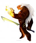 anthro fire fur hair male mune:_guardian_of_the_moon muscular muscular_anthro muscular_male people_of_the_day scar silvermender simple_background sohone solo weapon white_background white_hair yellow_eyes