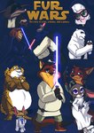 2016 anthro arctic_shrew bear benjamin_clawhauser bovid bovine canid canine cape_buffalo caprine cheetah chief_bogo clothed clothing cosplay crossdressing crossover dawn_bellwether disney domestic_sheep duke_weaselton eulipotyphlan felid feline female fennec_fox finnick_(zootopia) fox fur gideon_grey greyscale group heart_in_signature horn jessica-rae-3 judy_hopps koslov_(zootopia) lagomorph leodore_lionheart leporid lion male mammal monochrome movie_poster mr._big_(zootopia) mustelid musteline nick_wilde pantherine polar_bear poster poster_template rabbit red_fox sheep shrew signature simple_background star_wars text_in_heart title true_fox true_musteline ursine weasel zootopia