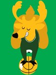 3:4 absurd_res ambiguous_gender anthro antlers basket big_butt butt cervine clothing container deer fingers hi_res hooved_fingers hooves horn logo logo_parody mammal mascot milwaukee_bucks nba smile solo sweater terminalvermin topwear