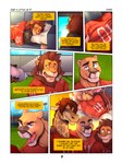 3:4 absurd_res anthro anthro_on_anthro bodily_fluids brown_mane butt clothed clothing comic cougar english_text eyebrows fangs felid feline fingers giraffe giraffid group hi_res horn jacob_(zourik) lion male male/male mammal mane multiple_scenes noah_(zourik) one_eye_closed open_mouth oral ossicone pantherine pillow raised_tail sex smile solo sweat tail teeth text trio zourik