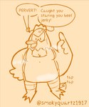 Rating: q
ID: 5601100
Date: 2025-05-26 22:54:16 -0400
Status: active
Score: 4
angry anthro apron apron_only artist_name avian bird breasts cheap_cheap_the_cooking_chicken chicken clothing cross-popping_vein digital_drawing_(artwork) digital_media_(artwork) english_text female galliform gallus_(genus) hi_res looking_at_viewer musk musk_clouds parappa_the_rapper phasianid smokyquartz1917 solo sony_corporation sony_interactive_entertainment text post #5601100