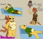 absurd_res anthro argonian bethesda_game_studios clothing dielya_doomstar duo eating english_text felid female female/female grope hi_res katia_managan khajiit mammal microsoft multiple_scenes obese oblivion overweight prequel_adventure quill-weave scalie squish text the_elder_scrolls thick_thighs torn_clothing