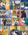 angry anonymous_artist anthro avocato biskit_(final_space) comic disappointed domestic_cat english_text felid feline felis final_space gesture group happy hi_res high_five hopeful little_cato male mammal offering_to_help shut_down text trio ventrexian