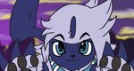 absol anthro bandanna blue_eyes chibi_the_absol female fluffy generation_3_pokemon horn hyperchibiabsol kerchief melee_weapon nintendo paws pokemon pokemon_(species) polearm scythe smile user_avatar weapon