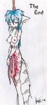 2003 anthro aubrey_ferris biped blood bodily_fluids breasts canid canine colored_pencil_(artwork) comic cuff_(restraint) death disembowelment english_text erotic_asphyxiation female front_view full-length_portrait gore gore_focus guts hanged intestines mammal mia_(aubrey_ferris) midair mixed_media nipples nosebleed organs pen_(artwork) portrait rabid_(webcomic) rancid_(comic) restraints shackles solo tail tears text three-quarter_view tongue traditional_media_(artwork)