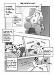 angry bulge clothed clothing comic dewott dialogue duo english_text floatzel fur generation_2_pokemon generation_4_pokemon generation_5_pokemon generation_6_pokemon greyscale hand_holding helioptile hi_res lester_(risenpaw) lifeguard_chair male mammal monochrome nintendo pokemon pokemon_(species) profanity quilava risenpaw sandile smile swimming_pool swimwear text water