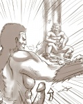 Rating: e
ID: 59323
Date: 2010-02-04 10:01:39 -0500
Status: active
Score: 14
4:5 anthro comic darius_(fullmetal_alchemist) digital_drawing_(artwork) digital_media_(artwork) directional_arrow duo erection eye_contact felid fullmetal_alchemist genitals heinkel_(fullmetal_alchemist) hikuchi human humanoid_genitalia humanoid_penis lion looking_at_another male male/male mammal monochrome nude pantherine penis plantigrade sepia surprise tailless post #59323