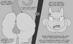 5:3 angry anthro anus apology backsack balls big_butt butt cracks cross-popping_vein dialogue digital_drawing_(artwork) digital_media_(artwork) english_text front_view generation_1_pokemon genitals glare glaring glaring_at_viewer grey_background greyscale hi_res huge_butt imminent_anal imminent_rape imminent_sex kinktober legendary_pokemon male mammal mewtwo monochrome nintendo nude overweight overweight_male perineum pokemon pokemon_(species) profanity raised_tail rear_view sharp_teeth simple_background snout solo stone_wall stuck tail teeth text thick_thighs through_wall wall_(structure) yelling zlut385