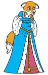 2023 activision anthro blue_clothing blue_dress canid canine cheek_tuft clothing covering covering_chest covering_self digital_drawing_(artwork) digital_media_(artwork) dipstick_ears dipstick_tail dress ear_markings facial_tuft female flat_colors fox full-length_portrait fur hi_res ice_princess jewelry mammal markings multicolored_ears multicolored_tail necklace orange_body orange_fur pazymomo portrait princess red_fox royalty sad simple_background solo spyro_the_dragon standing tail tail_markings true_fox tuft white_background white_body white_fur