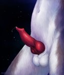 2018 animal_genitalia animal_penis balls bodily_fluids brown_body brown_fur canine_genitalia canine_penis dripping erection faceless_character faceless_male fur genital_fluids genitals hi_res himeragoldtail knot male penis precum precum_drip red_penis sheath solo white_balls white_body white_fur white_sheath