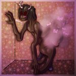 1:1 anthro big_butt blush butt butt_grab butt_smother claws clothed clothed/nude clothing deer dizzy dizzy_eyes duo face_in_ass familiar finger_claws gagging growling hand_on_butt hand_on_wall helloimfurry hybrid imagination_(helloimfurry) leaning_on_wall leone_(helloimfurry) male male/male mammal monster musk musky_butt nude onomatopoeia shadowed_eyes signature size_difference smothering sound_effects standing star text unusual_anatomy wall_(structure) wood wood_wall